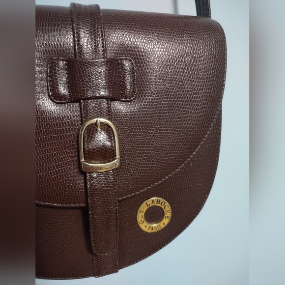 Vintage Designer Guy Laroche Paris Medium Brown Shoulder Bag - Picture 3 of 12